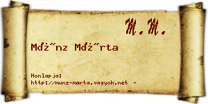 Münz Márta névjegykártya